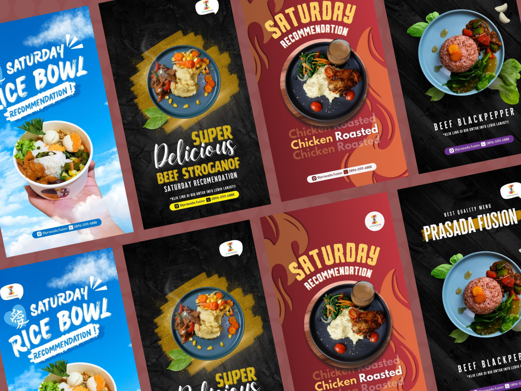 Prasada Fusion: Appetizing Culinary Visual Identity & Social Media Branding